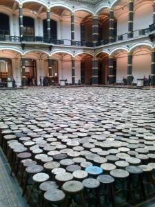 Iconic objects of art: 6.000 wooden stools for "Evidence", Ai Wei Wei's Berlin exhibition